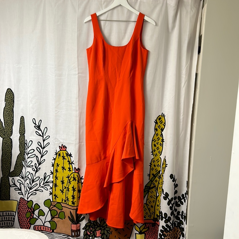 Size 8 Bardot Orange Sleeveless Dress - Picture 1 of 6